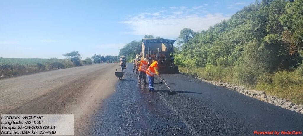 SC-350 entre Abelardo Luz e Passos Maia já tem 25% de obras concluídas
