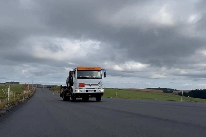 Obras na SC-350, entre Abelardo Luz e Passos Maia, estão 30% concluídas