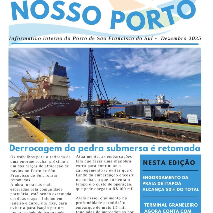 Informativo Nosso Porto destaca andamento de obras e dados operacionais