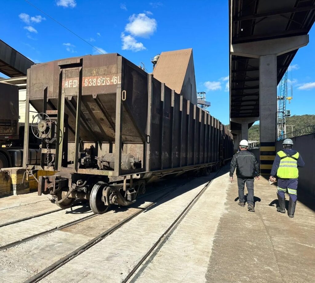 Movimentação de cargas na ferrovia entre Mafra e São Francisco do Sul, região norte catarinense, tem projeção de crescer em torno de 75% até o ano de 2050. (Foto: Gustavo Rotta/Divulgação Rumo)
